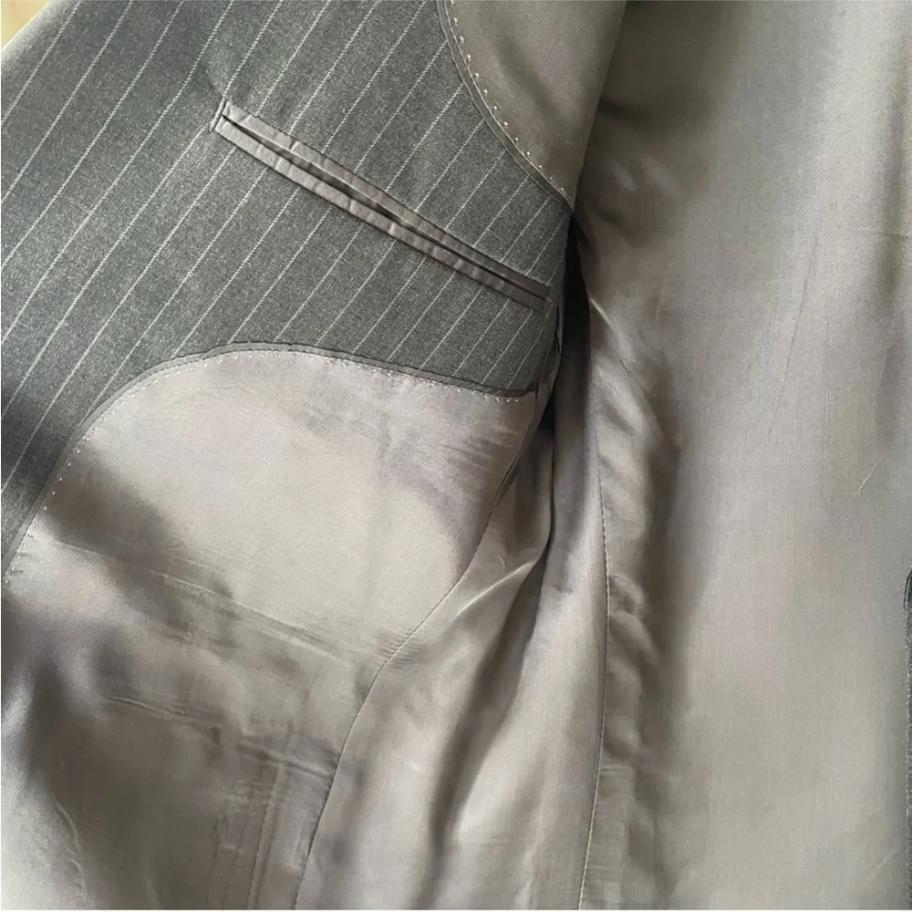 Brooks Brothers Wool Sport Coat Gray Pinstripe 44L